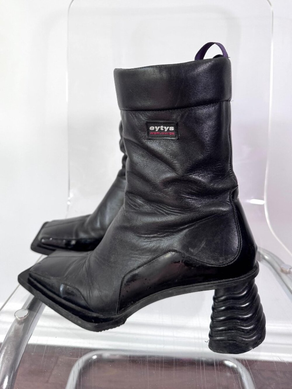 EYTYS Gaia black leather square toe ankle boots EUR 42 womens 10.5 mens 9